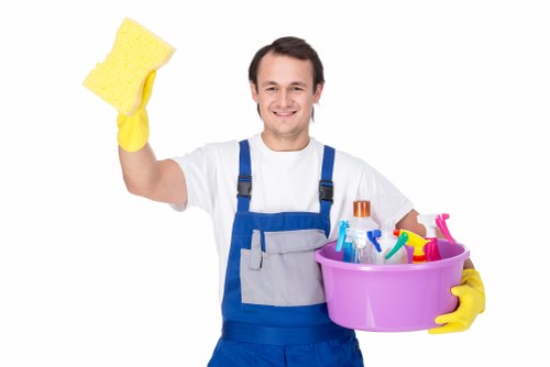 Cleaning supplies prepared for a new home