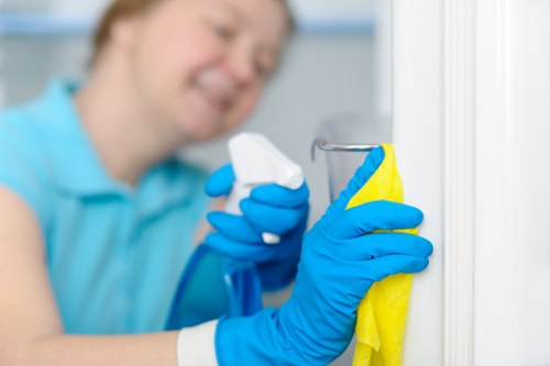 Professional upholstery cleaning of a living room sofa