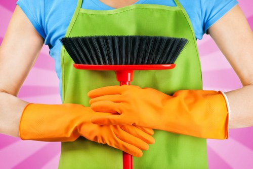 Scheduled cleaning routine for building communal areas