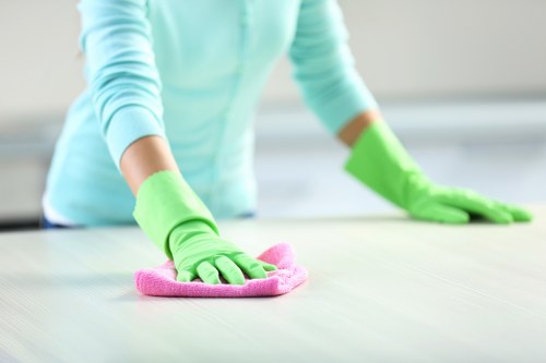 Vacuuming upholstery to remove dust and debris