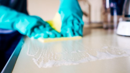 Deep cleaning a modern home interior