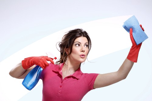 Stain treatment applied during mattress cleaning